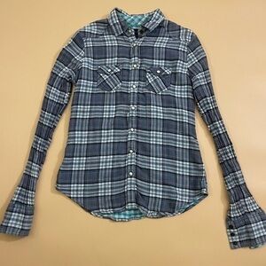 Y2K American Eagle Flannel Button-Down Shirt